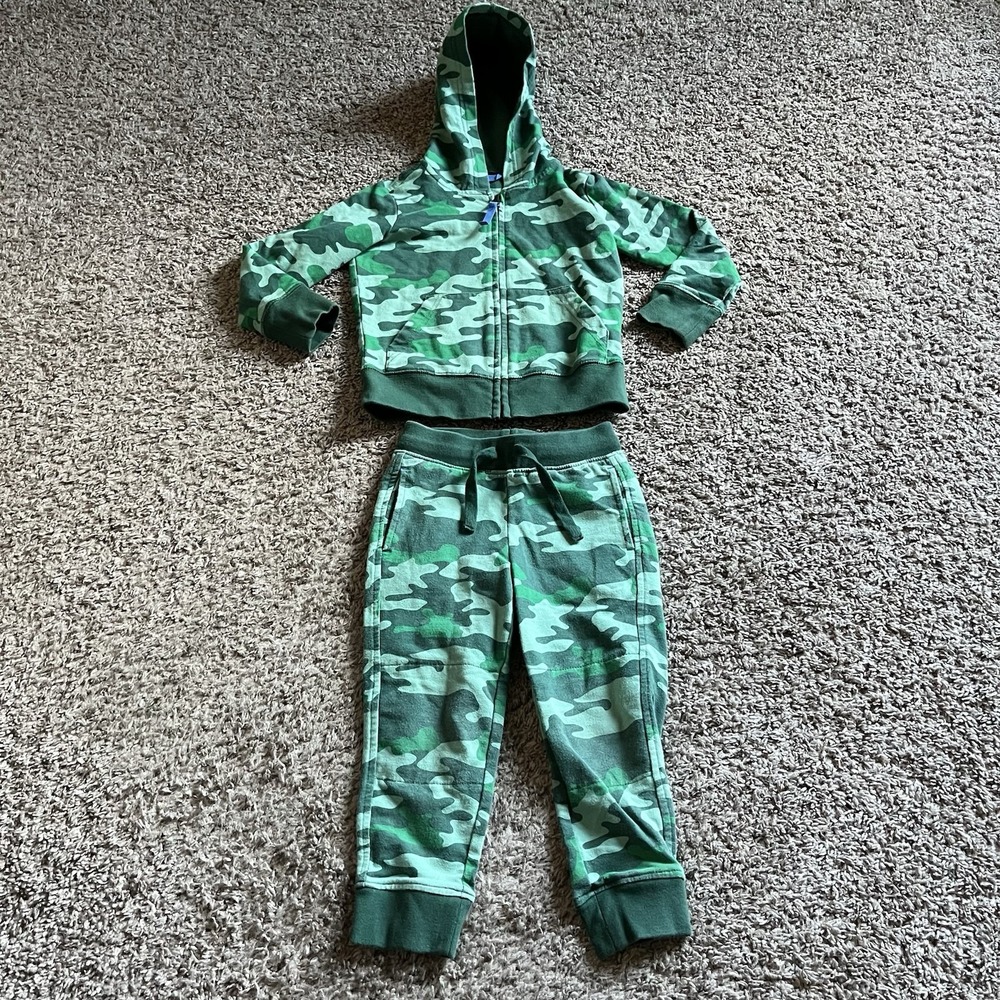 Primary 3T Outfit Hoodie & Sweatpants Green Camo